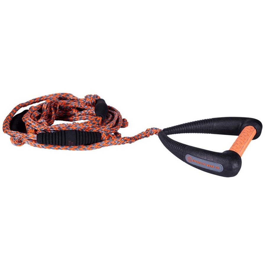 Surf Hyperlite | Hyperlite 25' Pro Surf Rope W/ Handle - Black/Orange