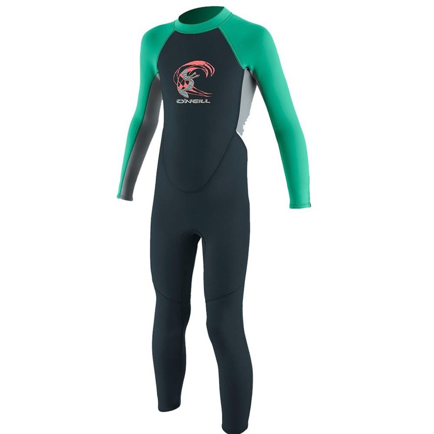 Gear O'Neill Wetsuits | O'Neill Toddler Reactor Ii 2Mm Back Zip Full Wetsuit - Slate/Coolgrey/Seaglass