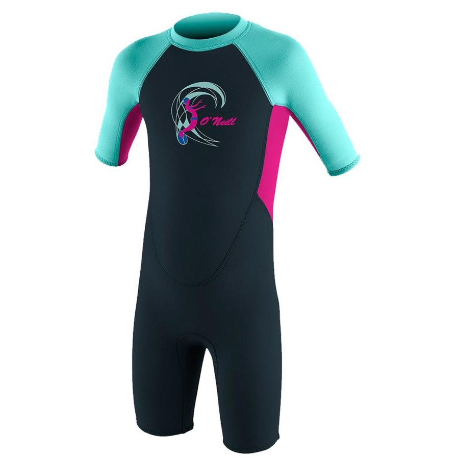 Gear O'Neill Wetsuits | O'Neill Toddler Reactor Ii 2Mm Back Zip S/S Spring Wetsuit - Slate/Berry/Seaglass