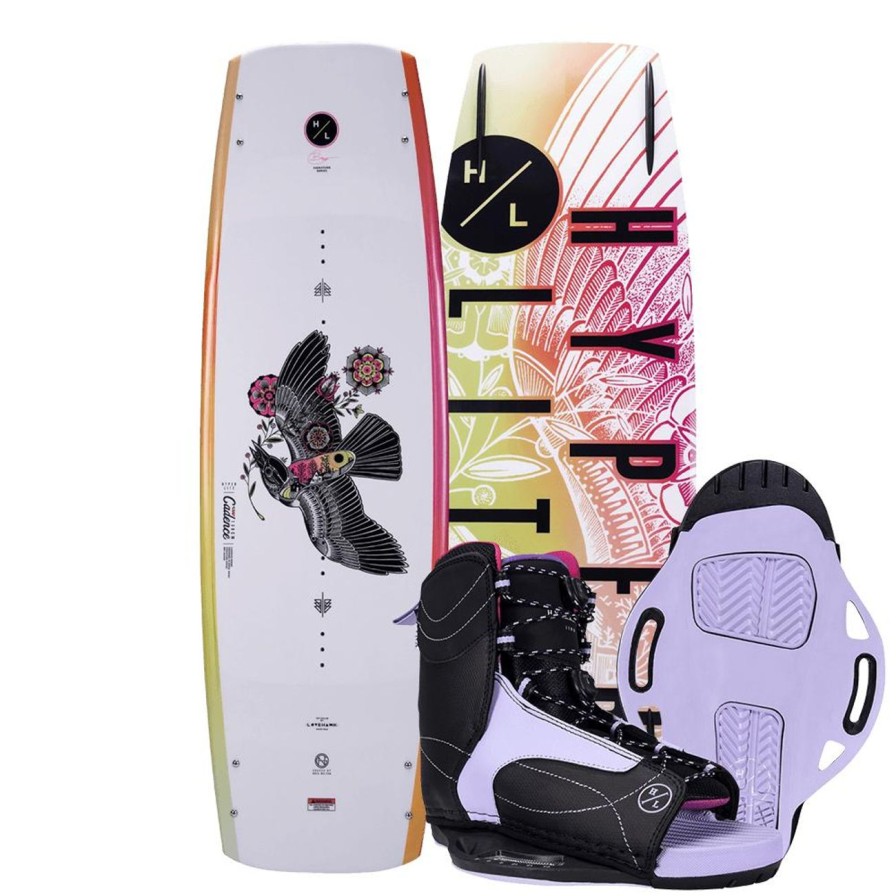 Wake Hyperlite | Hyperlite 2024 Cadence Wakeboard | Womens Jinx Bindings