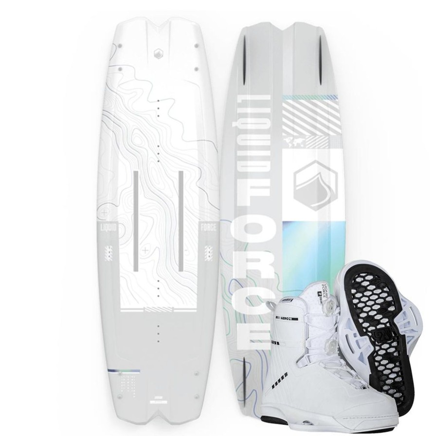 Wake Liquid Force | Liquid Force 2023 Remedy Aero Wakeboard | Aero 6X Bindings (White)