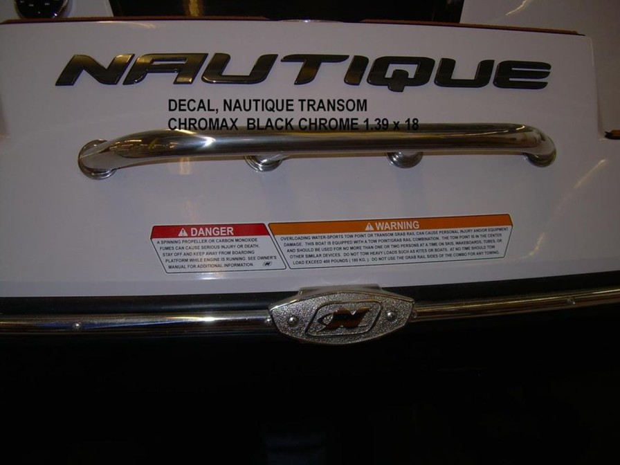 Parts Nautique Decals & Emblems | Nautique Decal Transom Chromax Black Chrome 1.39 X 18 - 140017